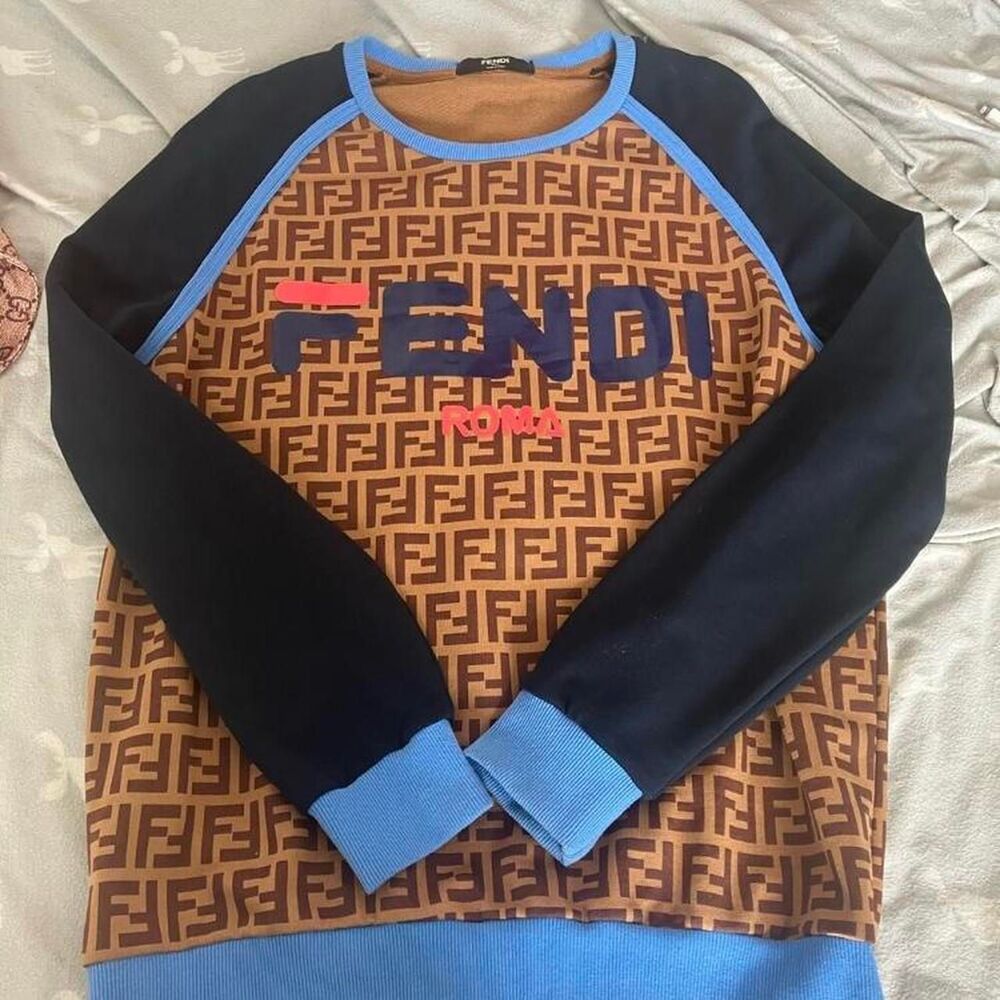 fendi brown and blue sweatshirt 26ed